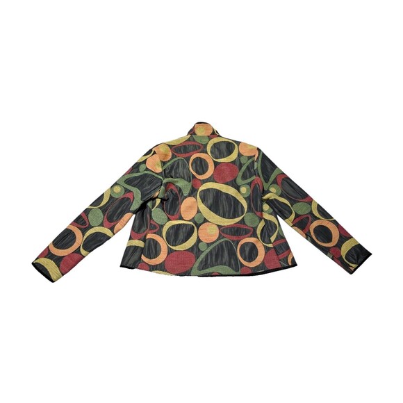 KHANGURA Tapestry Jacket Multicolor Print One Button Sz Small Fallcore Autumn - Picture 7 of 9